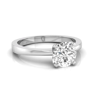Round lab grown diamond solitaire engagement ring featuring a 1.03 carat IGI certified round brilliant diamond in a classic four-prong white gold setting.