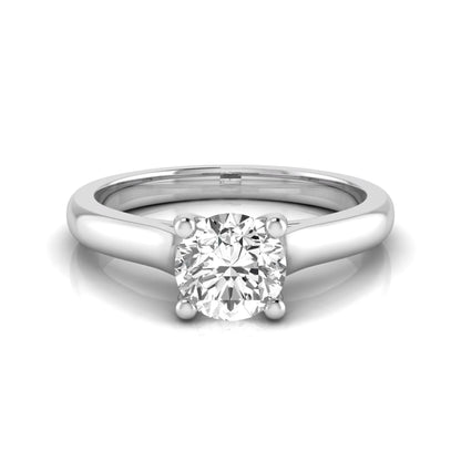 Round lab grown diamond solitaire engagement ring featuring a 0.65 carat round brilliant diamond in a classic four-prong white gold setting.