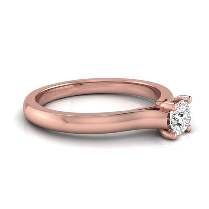 Round lab grown diamond solitaire engagement ring featuring a 0.29 carat round brilliant diamond in a classic four-prong rose gold setting.