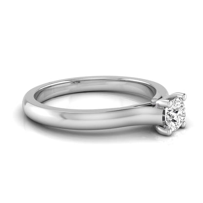 Round lab grown diamond solitaire engagement ring featuring a 0.29 carat round brilliant diamond in a classic four-prong white gold setting.