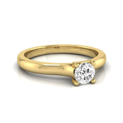 Round lab grown diamond solitaire engagement ring featuring a 0.29 carat round brilliant diamond in a classic four-prong yellow gold setting.