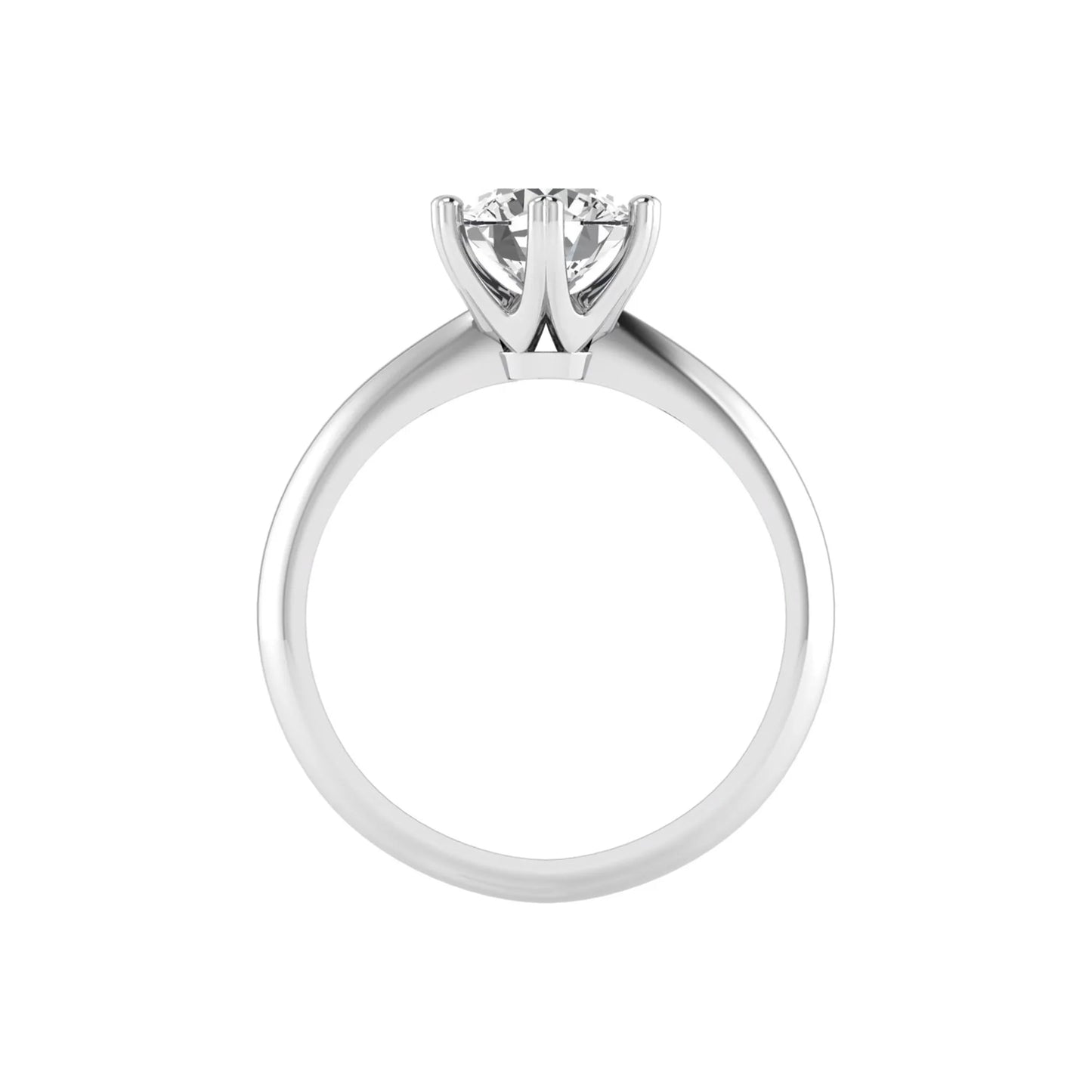 white-gold ring with a diamond on a white background