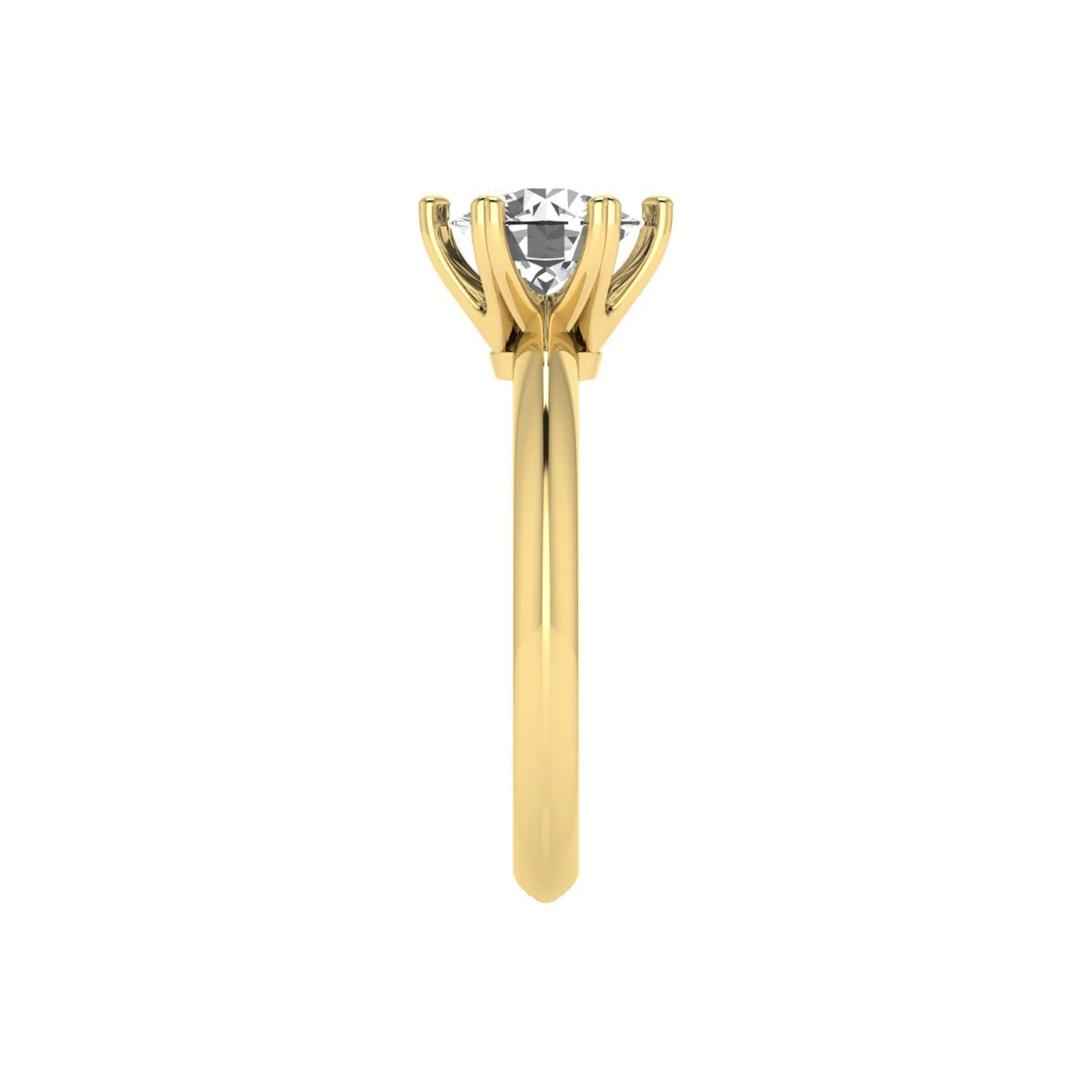 yellow-Gold ring with a diamond on a white background