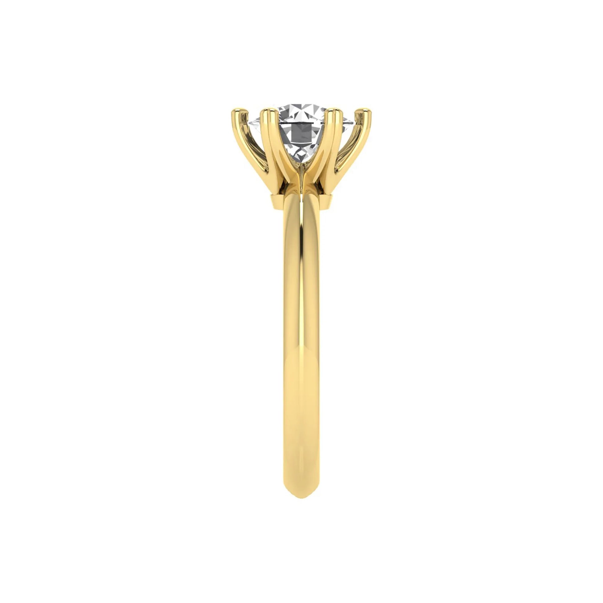 yellow-Gold ring with a diamond on a white background