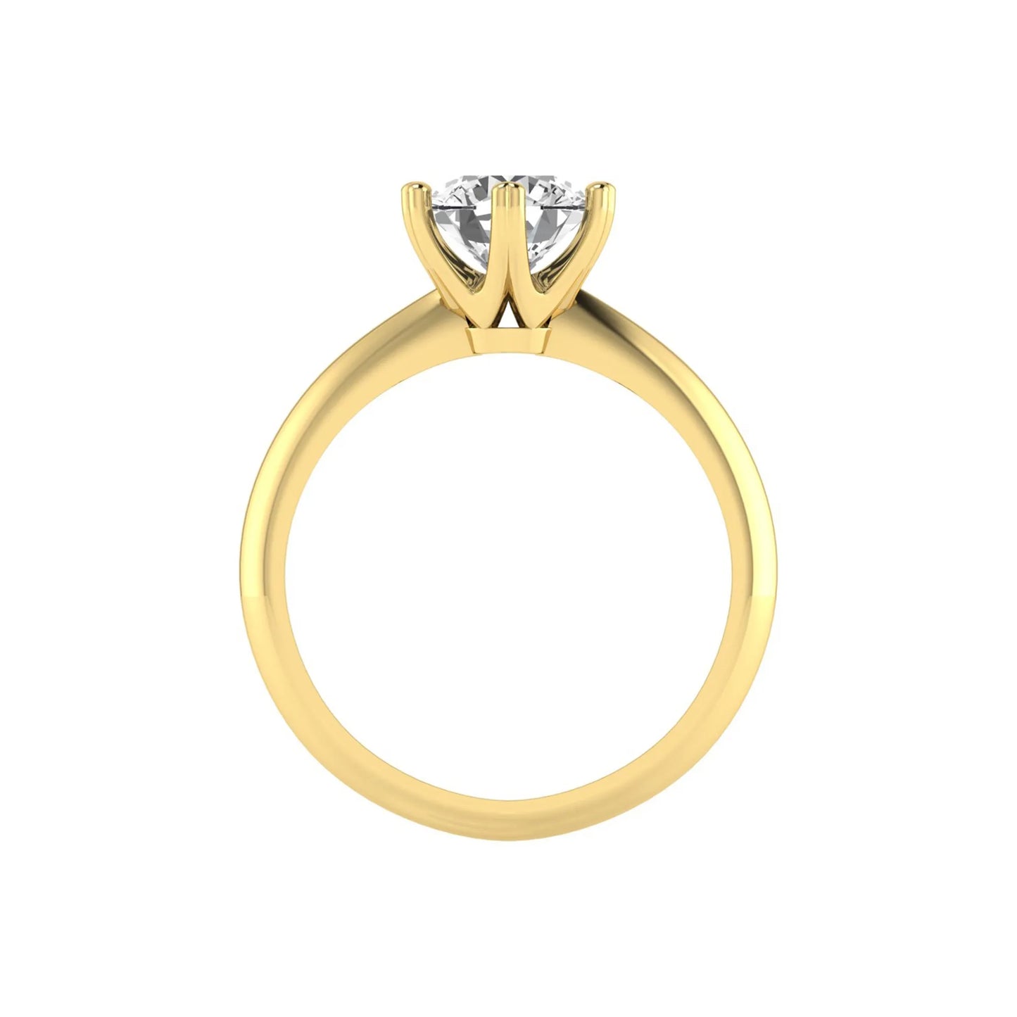 yellow-Gold ring with a diamond on a white background
