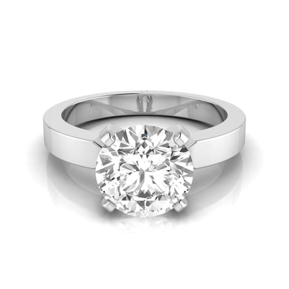 Round brilliant lab grown diamond solitaire engagement ring featuring a 2.75 carat diamond in a classic four-prong white gold setting.