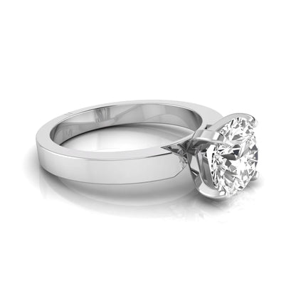 Round brilliant lab grown diamond solitaire engagement ring featuring a 2.75 carat diamond in a classic four-prong white gold setting.