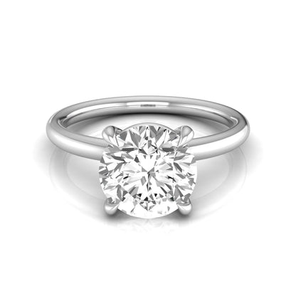 Round cut lab grown diamond engagement ring featuring a 2.04 carat center diamond in a classic four-prong solitaire setting with a polished white gold band.