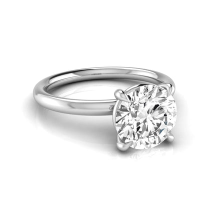 Round cut lab grown diamond engagement ring featuring a 2.04 carat center diamond in a classic four-prong solitaire setting with a polished white gold band.