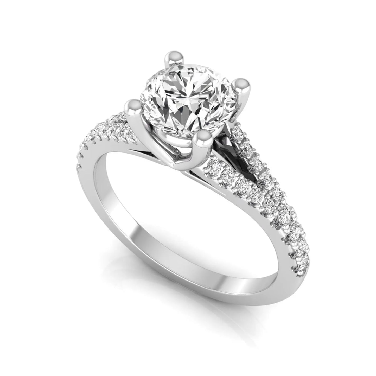 white-gold Diamond ring with a white background