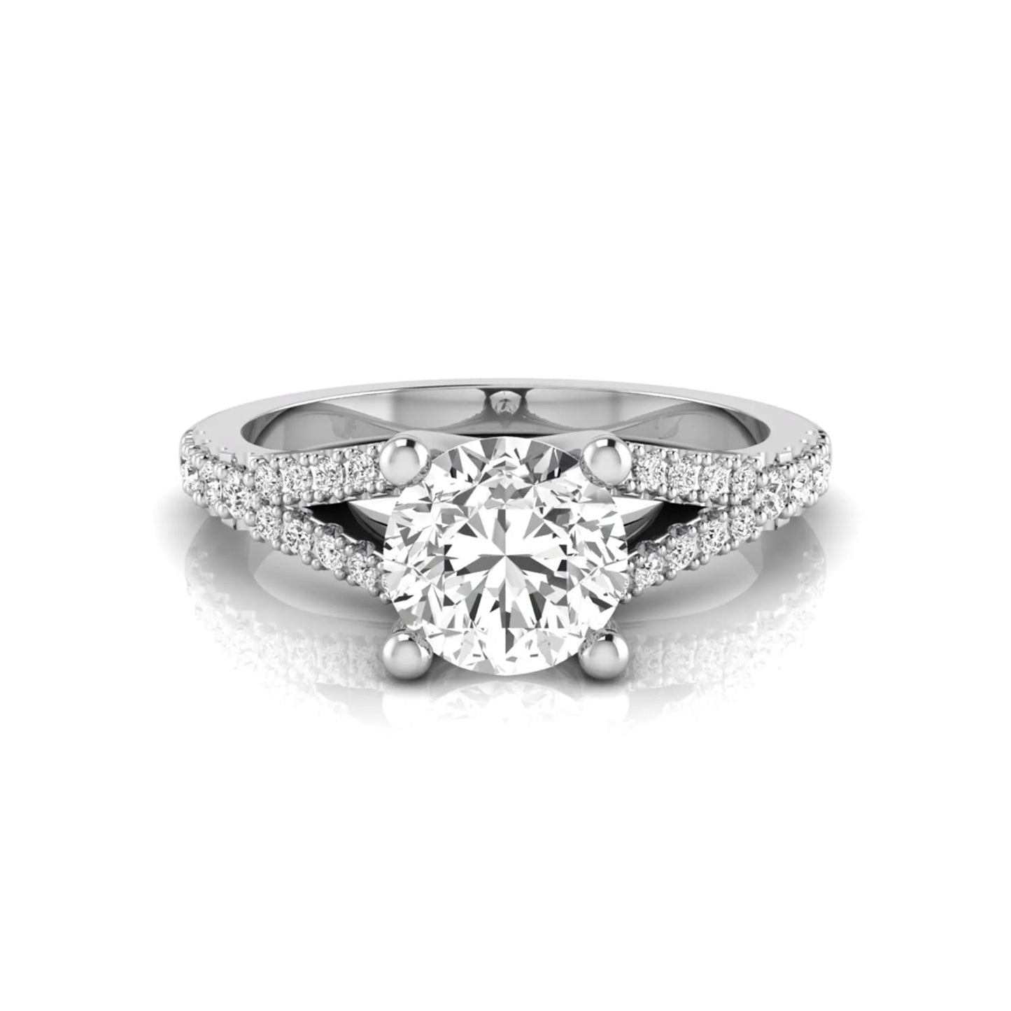 white-gold Diamond ring with a white background