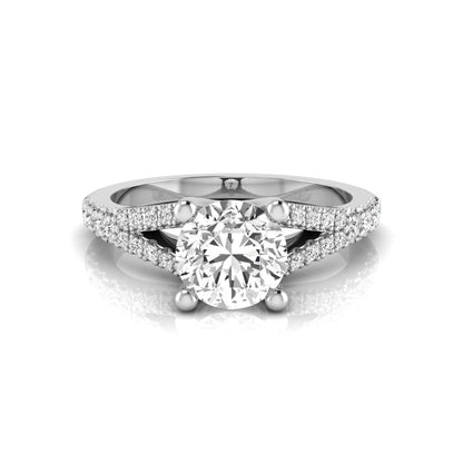 white-gold Diamond ring with a white background