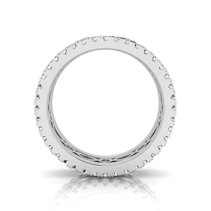 Stackable three band ring set featuring marquise and round lab grown diamonds with vintage milgrain bezels and pavé diamond bands in white gold