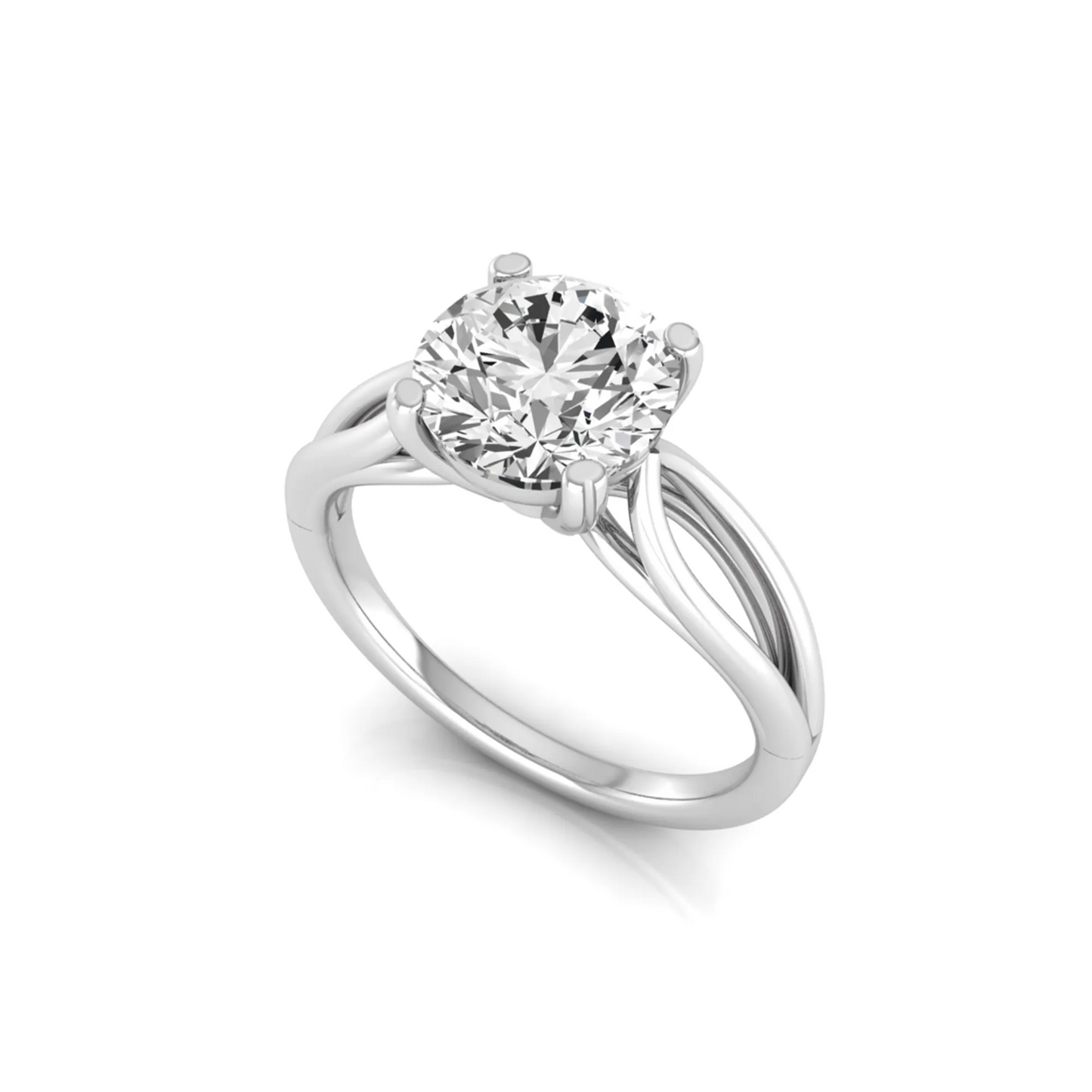 white-gold ring with a large diamond on a white background