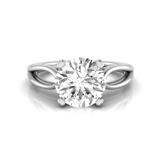 Round Lab Grown Diamond Split Shank Solitaire Engagement Ring