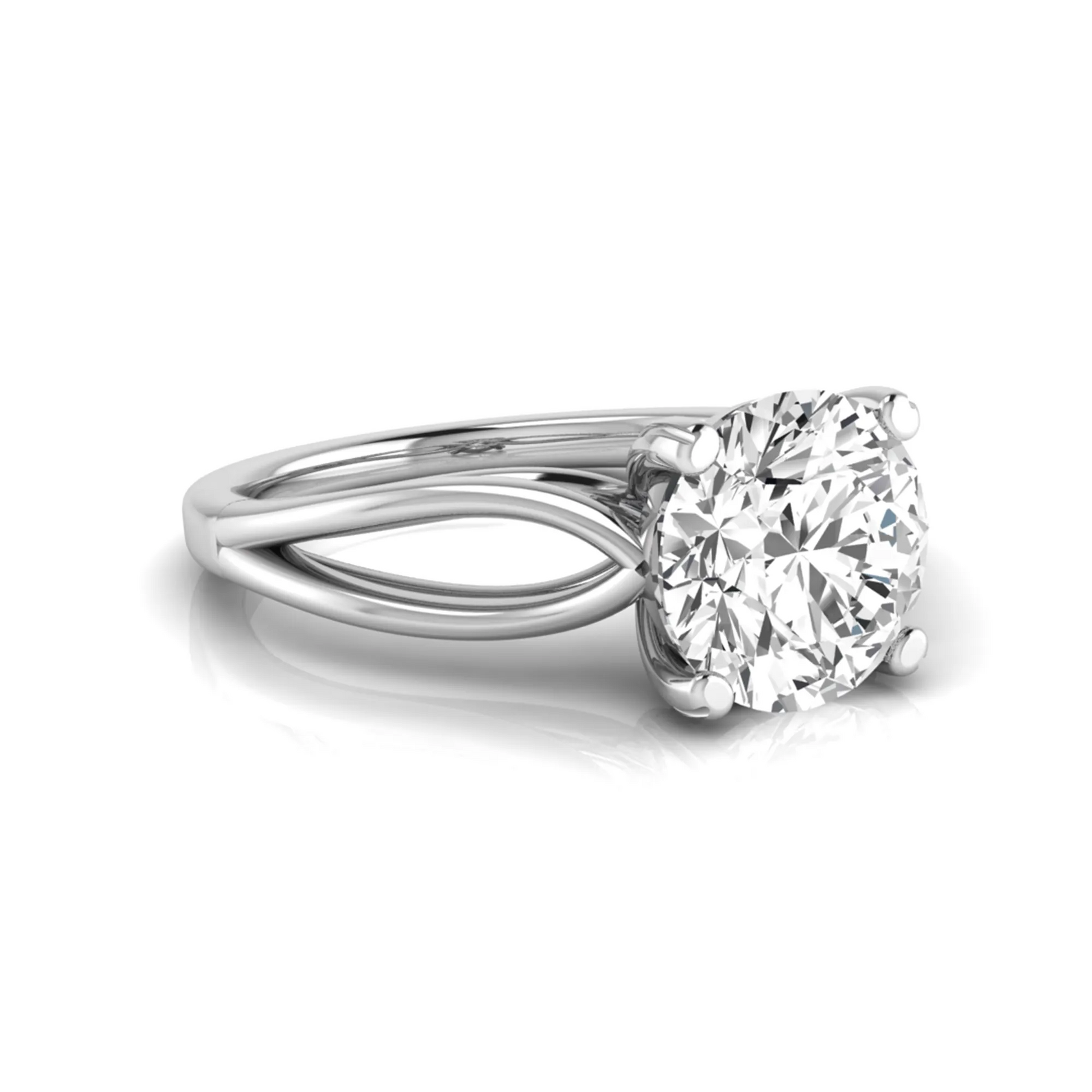 white-gold Diamond ring with a white background