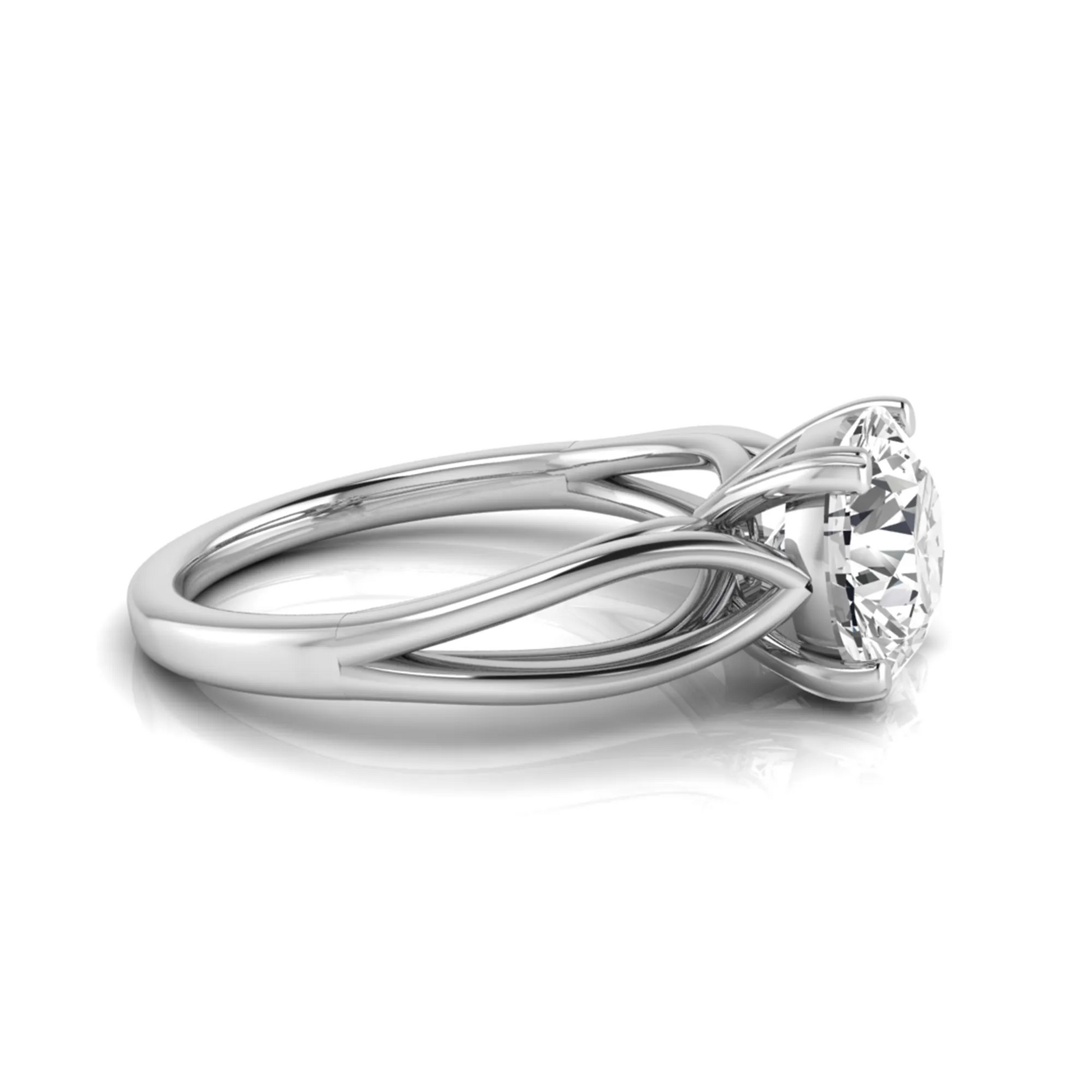 white-gold Diamond ring with a white background