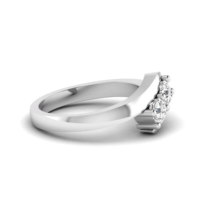 Two stone round cut lab grown diamond bypass ring featuring a graceful crossover white gold band